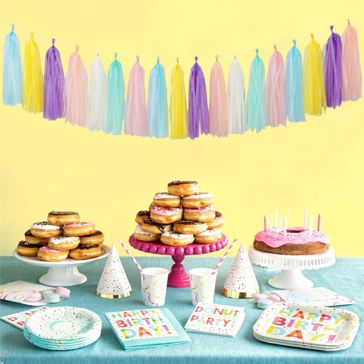 Pastel Rainbow Party-Decorations Tassel Garland - 21pcs Baby Shower Birthday Wedding