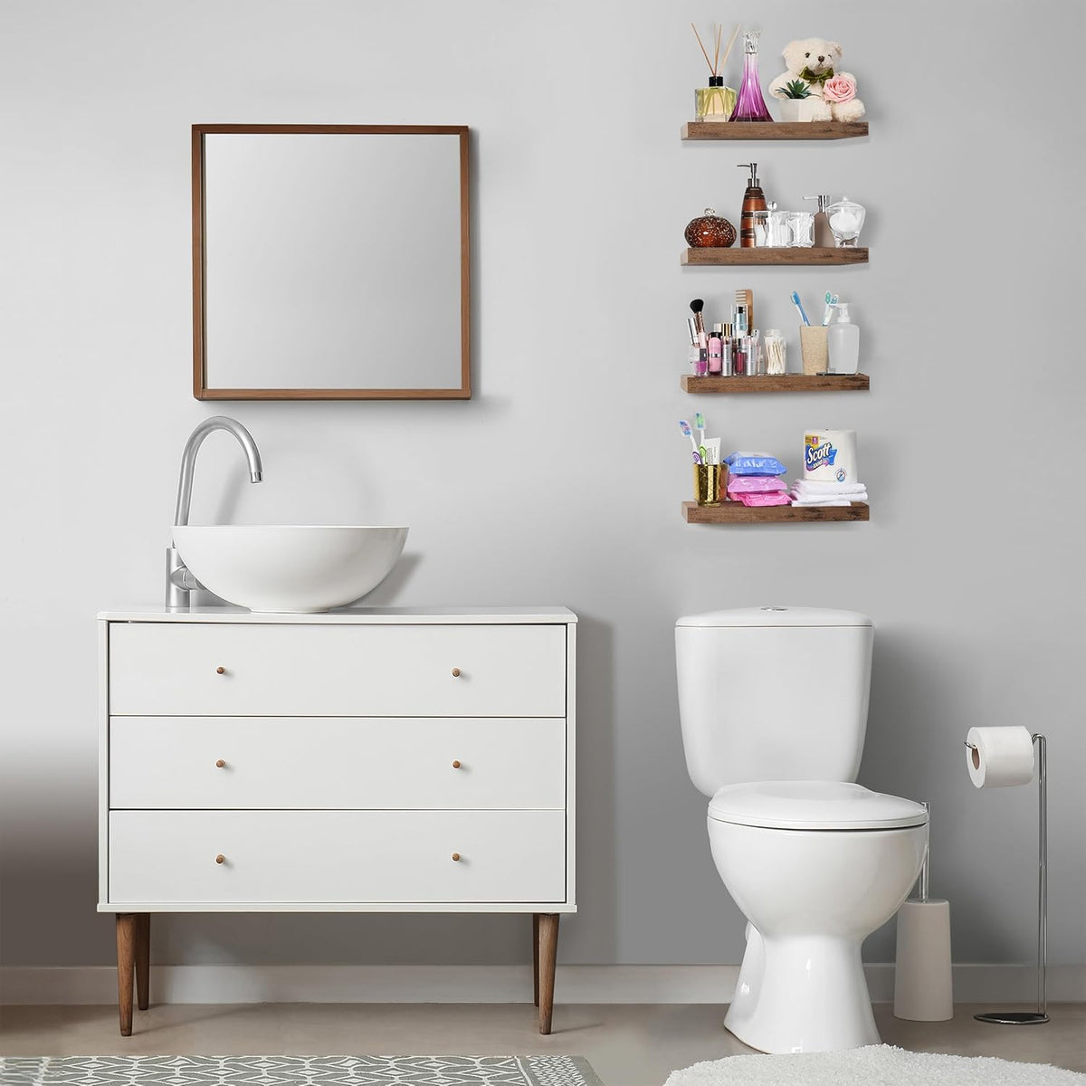 Sorbus Floating Shelves for Wall, Bathroom Shelves Wall Mounted for Kitchen, Bedroom, Living Room