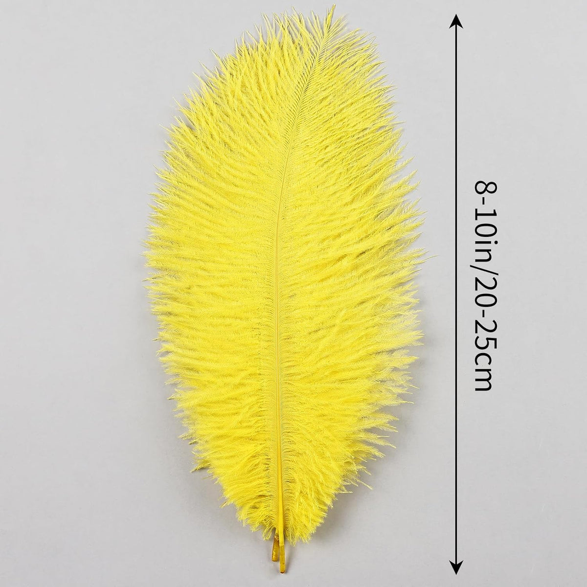 THARAHT Yellow Ostrich Feathers 12pcs Natural Bulk 8-10Inch 20cm-25cm for Crafts Wedding Party