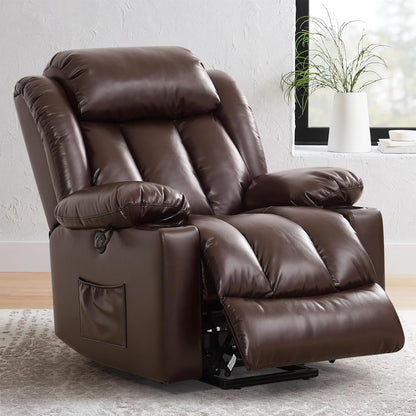Power Lift Recliner Chair for Elderly Breathable Leather Recliner Chair with Massage and Heat for