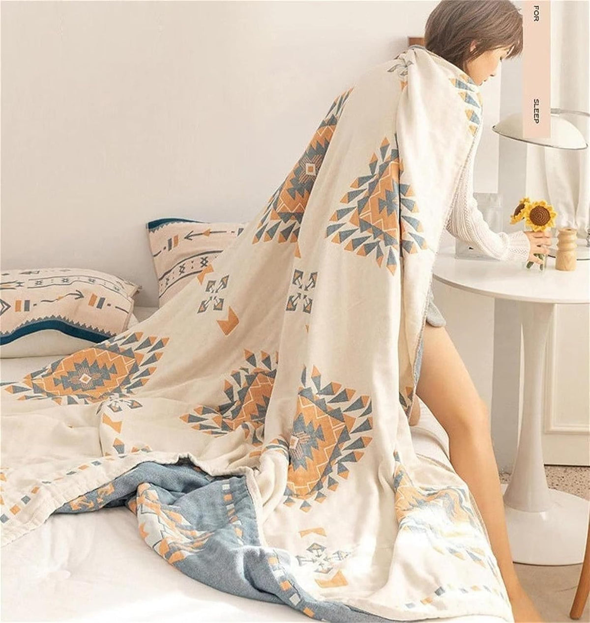 Spring Blankets Cotton Throw Blanket 60''x 80'' Muslin Blanket for Couch Bed Chair,Cozy Soft Bed