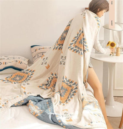 Spring Blankets Cotton Throw Blanket 60''x 80'' Muslin Blanket for Couch Bed Chair,Cozy Soft Bed