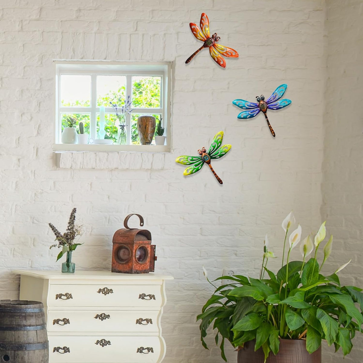 Yonivexis Metal Dragonfly Wall Decor Outdoor wall Art Hanging Decorations Living Room Bedroom Fence