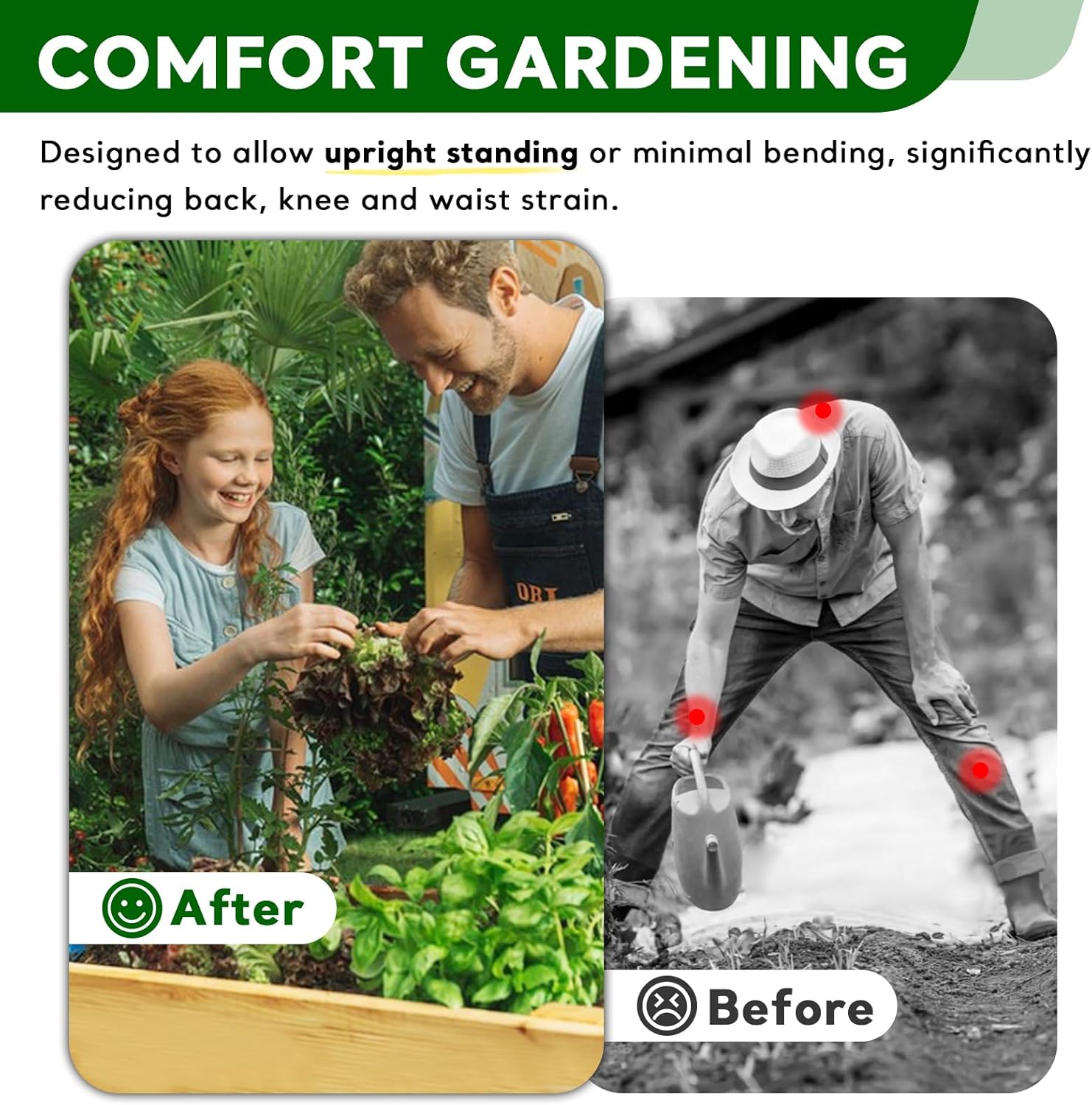 BSP Raised Garden Bed with Legs Outdoor Elevated Planter Box Flower Bed Wood Planter for Vegetable