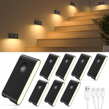 WILLED Stair Lights Indoor, Wireless Motion Sensor Light Indoor, Rechargeable Night Lights for