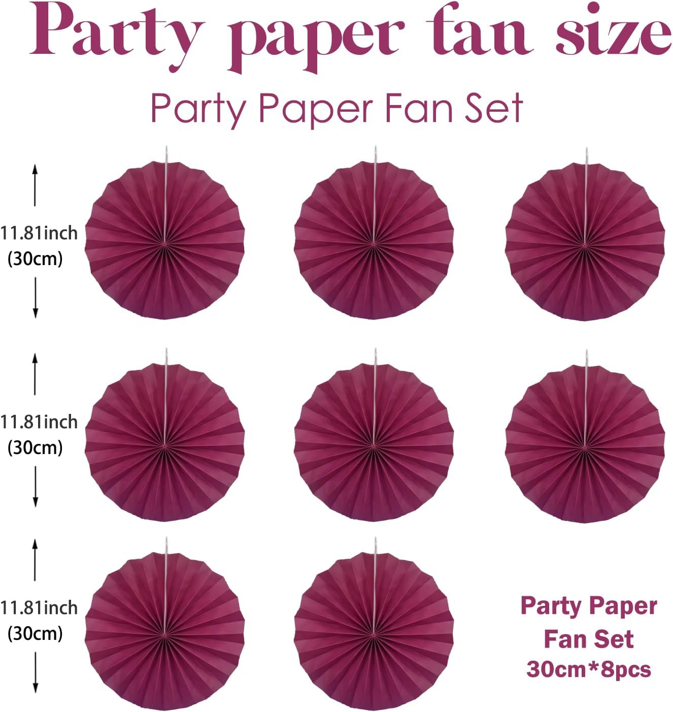 Red Party Decorations,Paper Decorations for Party,Girls Party Decorations Party Paper Fans Bulk