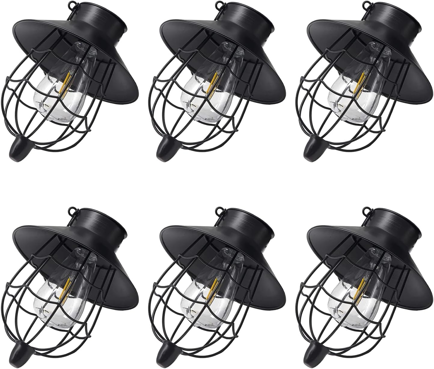 YAKii 6 Pack Solar Lantern Hanging Waterproof Outdoor Metal Solar Lamp with Warm White Light
