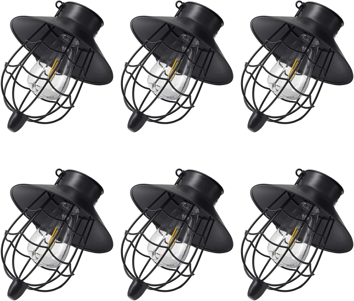 YAKii 6 Pack Solar Lantern Hanging Waterproof Outdoor Metal Solar Lamp with Warm White Light