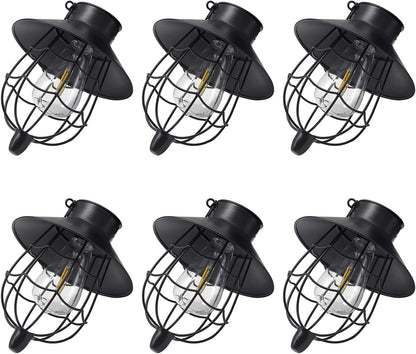 YAKii 6 Pack Solar Lantern Hanging Waterproof Outdoor Metal Solar Lamp with Warm White Light