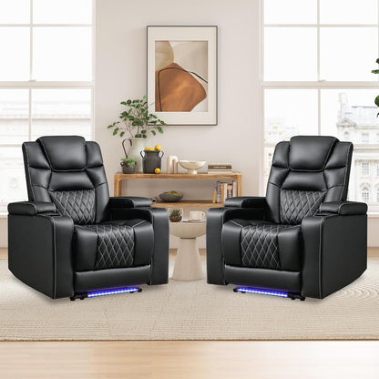 ANJ Power Home Theater Recliner Chair Set of 2, Electric Movie Theater Seating Reclining Chairs