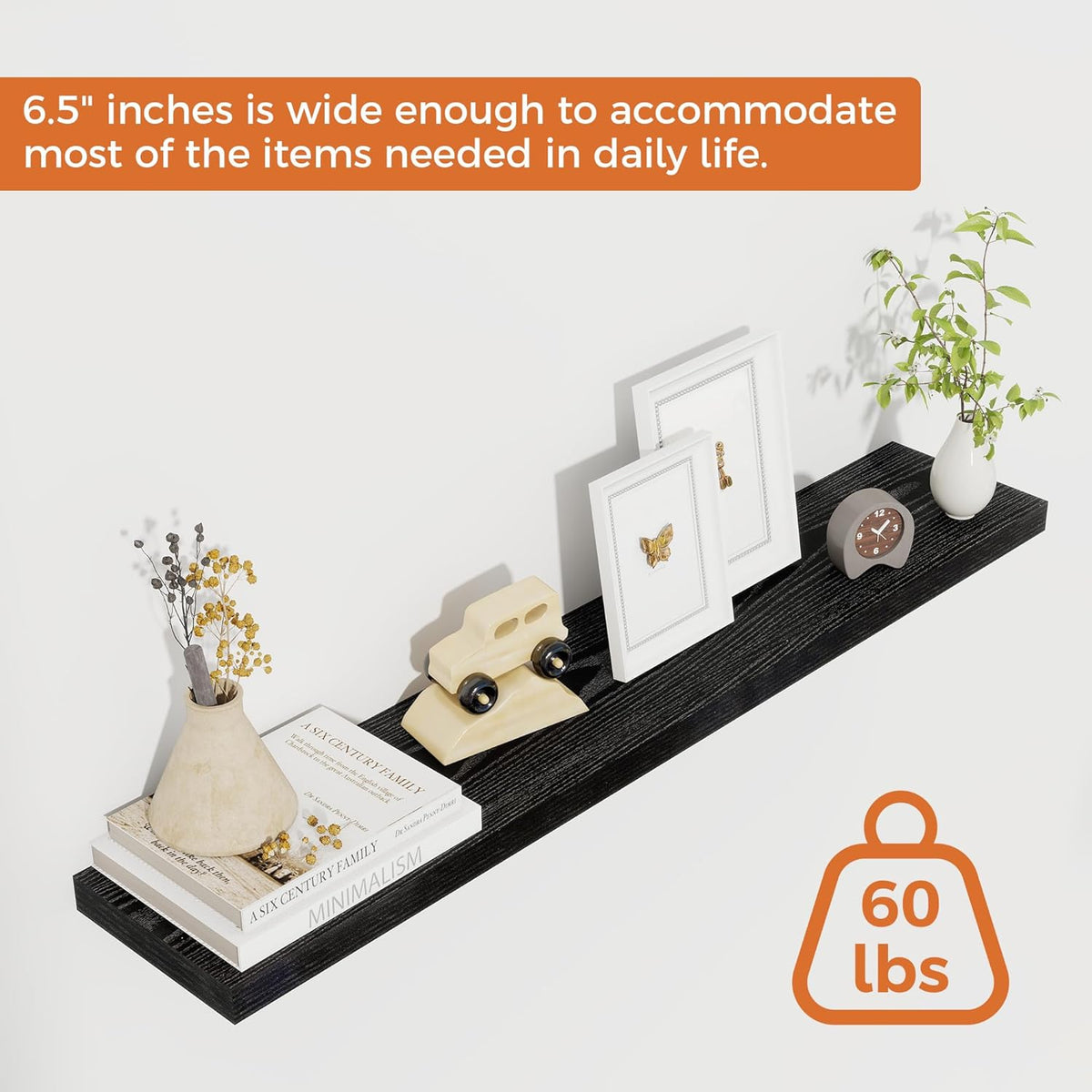 Fun Memories 36Inch Floating Shelves for Wall 2 Pack Wood Shelves for Kitchen, Bathroom, Bedroom