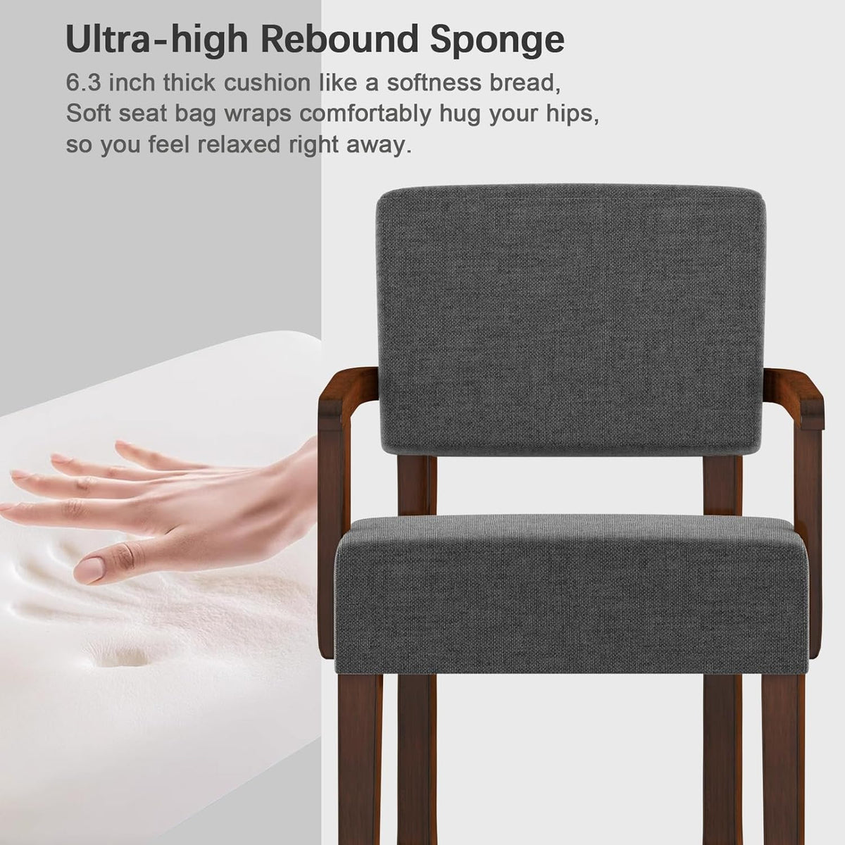 Oversize Accent Chair with Soft Seat and Armrests for Living, Dinning, Bedroom, Reading, Waiting