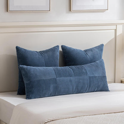 Fancy Homi 2 Packs Dusty Blue Decorative Throw Pillow Covers 18x18 Inch for Living Room Couch Bed
