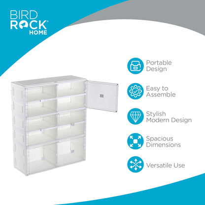 BIRDROCK HOME Shoe Rack Organizer for Closet Floor | 5 Tiers Foldable Freestanding Storage Cabinet