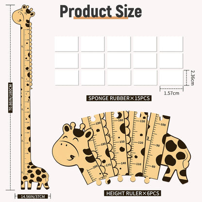 Wooden Growth Chart for Kids,Giraffe Height Chart for Boy Girls,Measuring Board for Kids Height,for