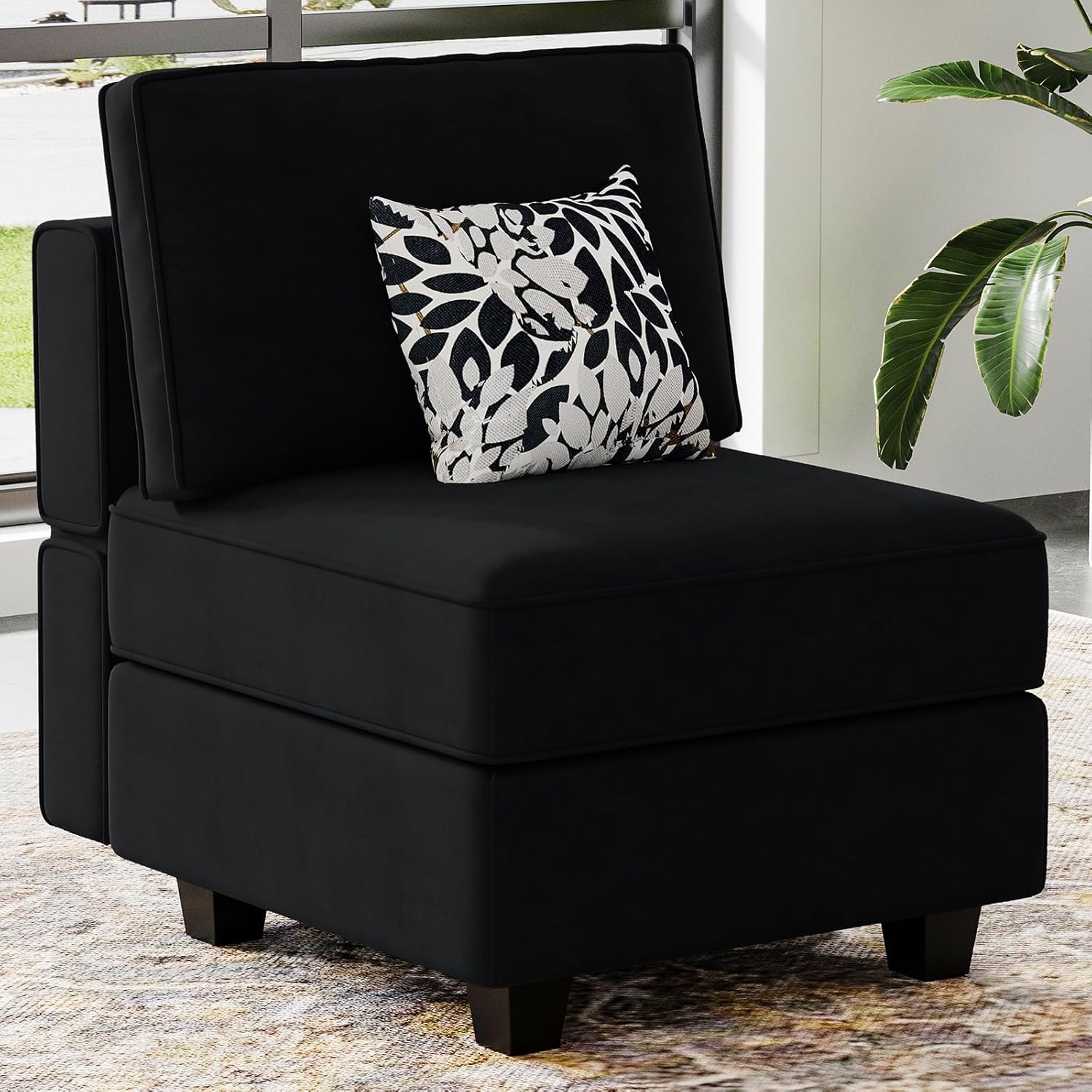 Belffin Modular Sofa Middle Module with Storage Accent Armless Chair for Modular Sectional Sofa