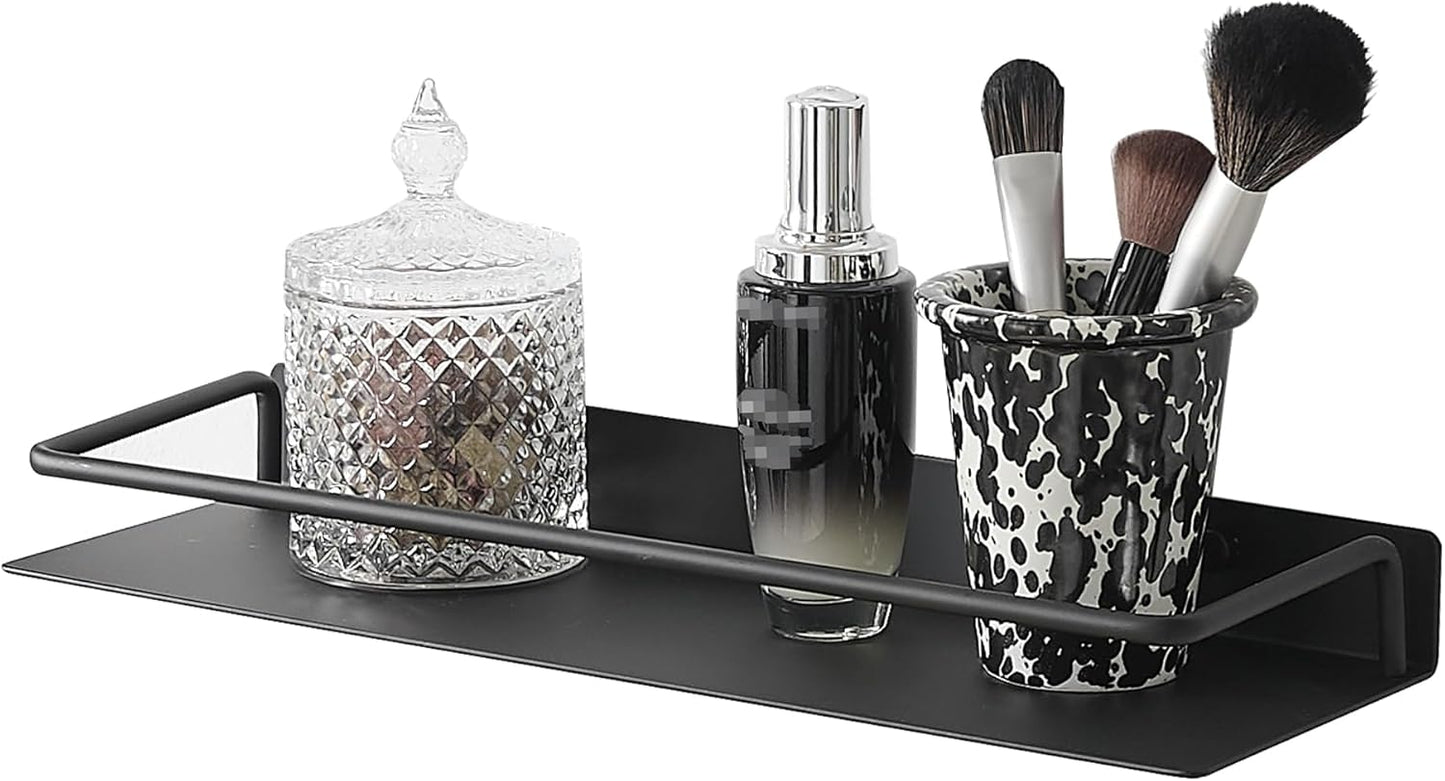 JOOM Metal Wall Floating Shelf - Metal Wall Shelf, Black Floating Shelf, Small Bathroom Shelf