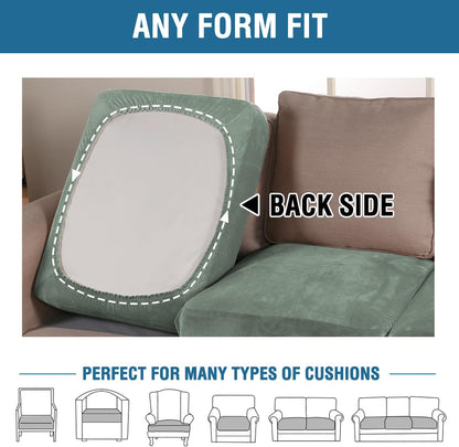 H.VERSAILTEX Velvet Stretch Couch Cushion Cover Plush Cushion Slipcover for Chair Cushion Furniture