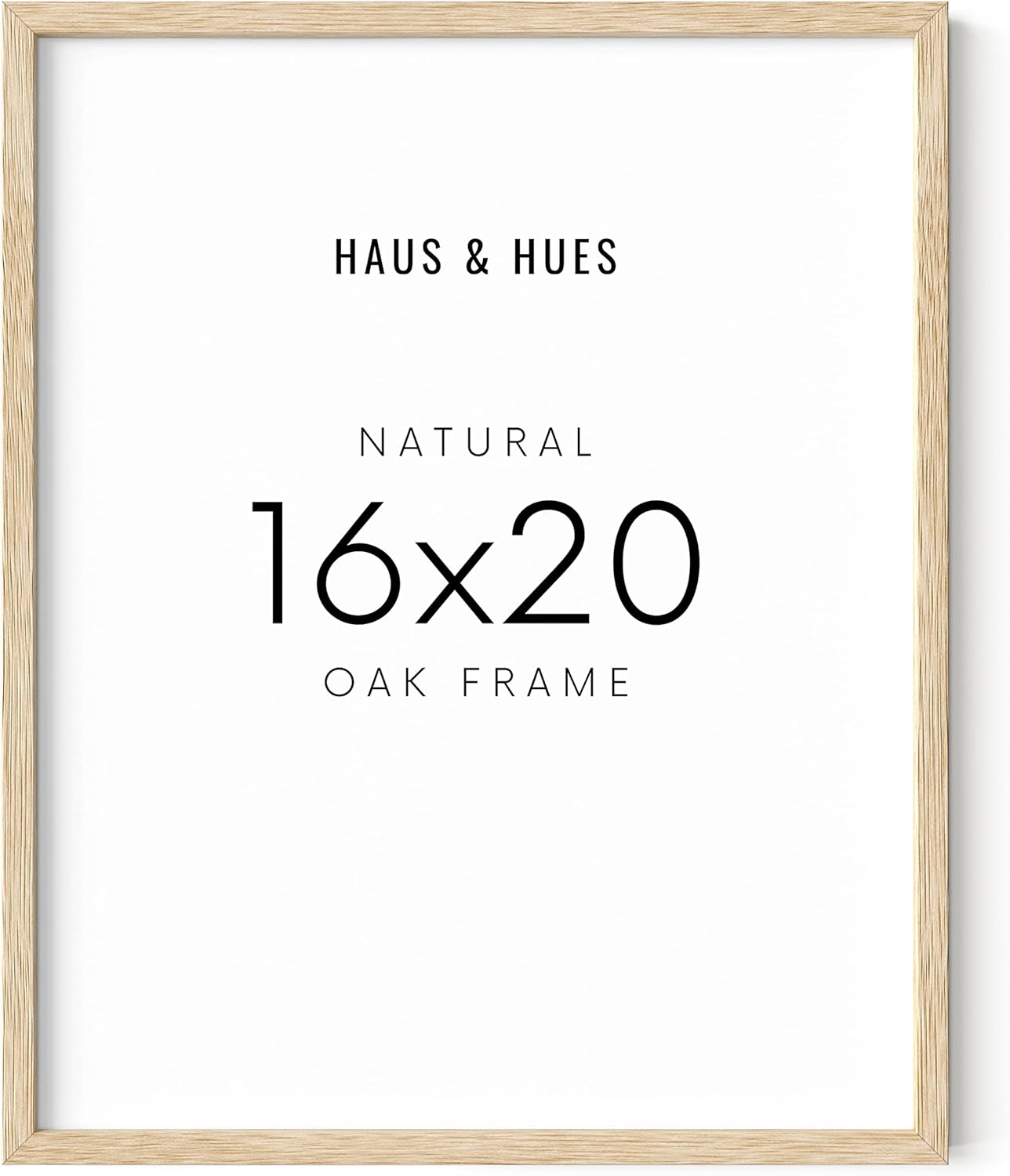 HAUS AND HUES Beige Oak Wood 16x20 Picture Frame - Modern Wood Wall Art Display - Lightweight 16x20