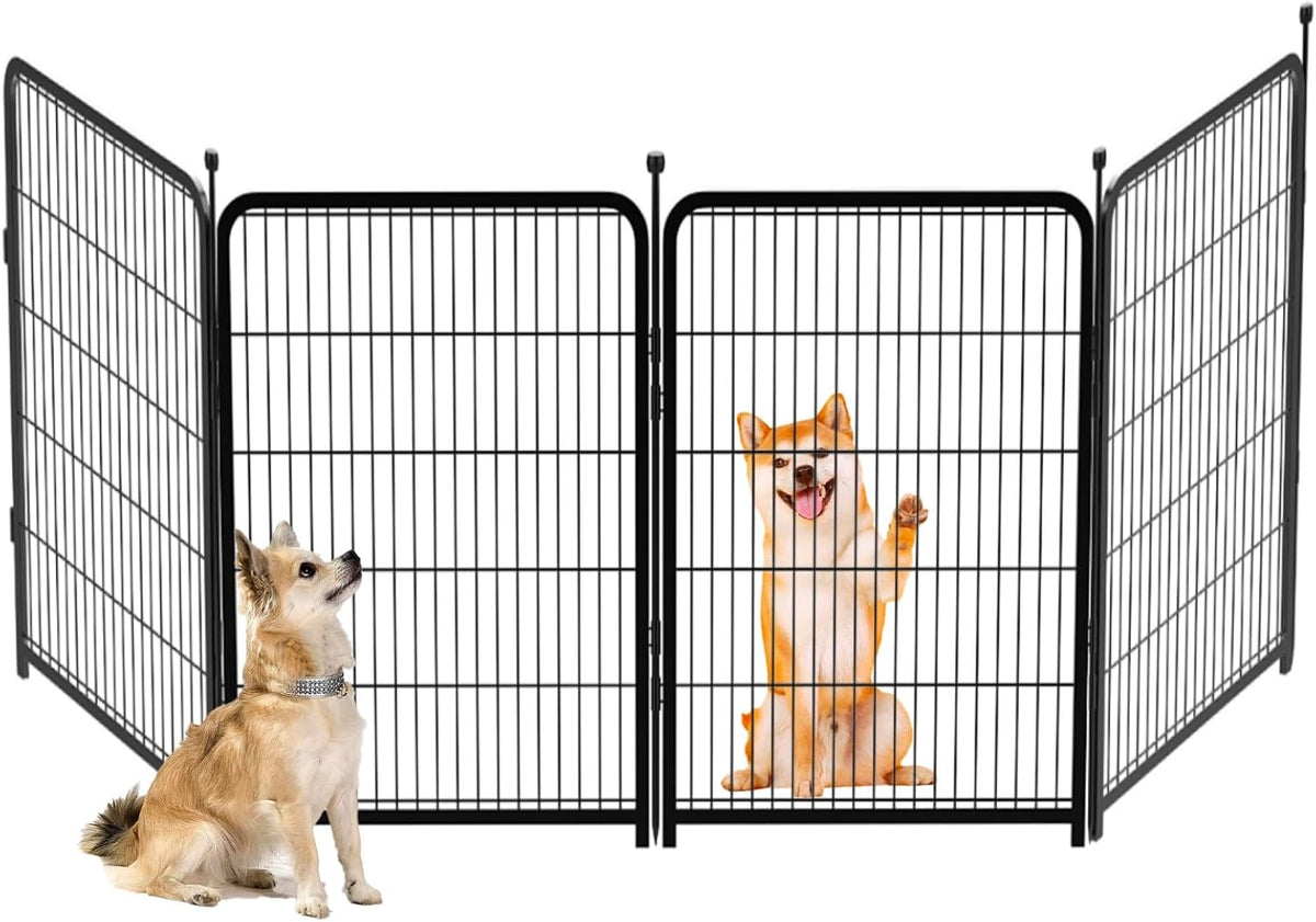 Garden Fencing 36 Inch High, 4 Panels Total 8.9 Ft(L) Dog Fencing Outdoor for Yard, 4 One-Sided