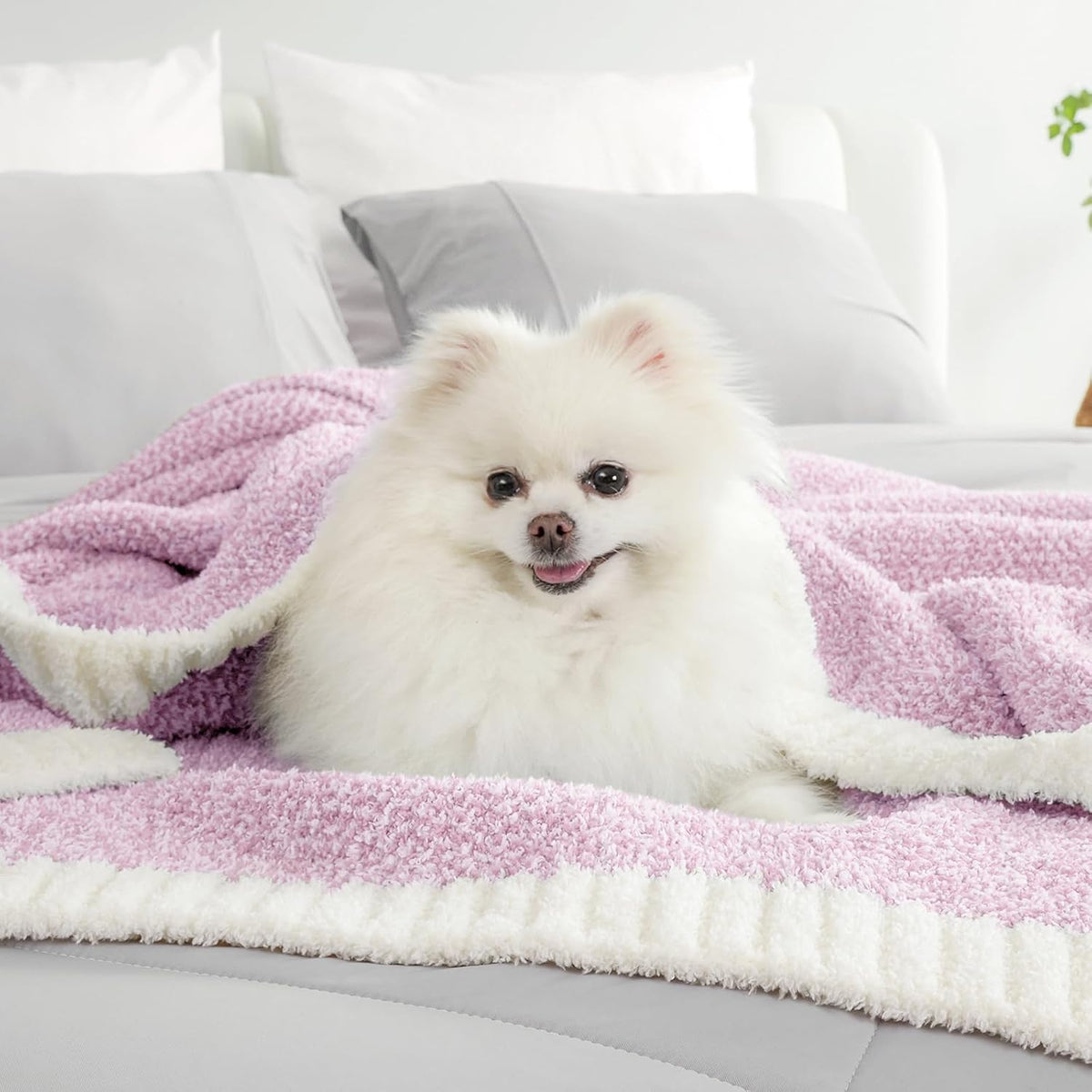 Snuggle Sac Bedding Blanket Light Purple Twin Size, Super Soft Warm Cozy Blankets for Bed, Living
