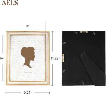 AELS 8x10 Inch Vintage Picture Frame, Elegant Antique Photo Frames with Glass Front, Photo Display