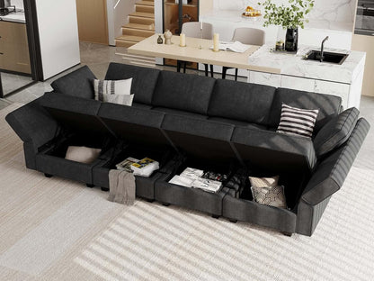 Belffin Modular Sectional Sleeper Sofa Bed Convertible Sectional Couches for Living Room. Black