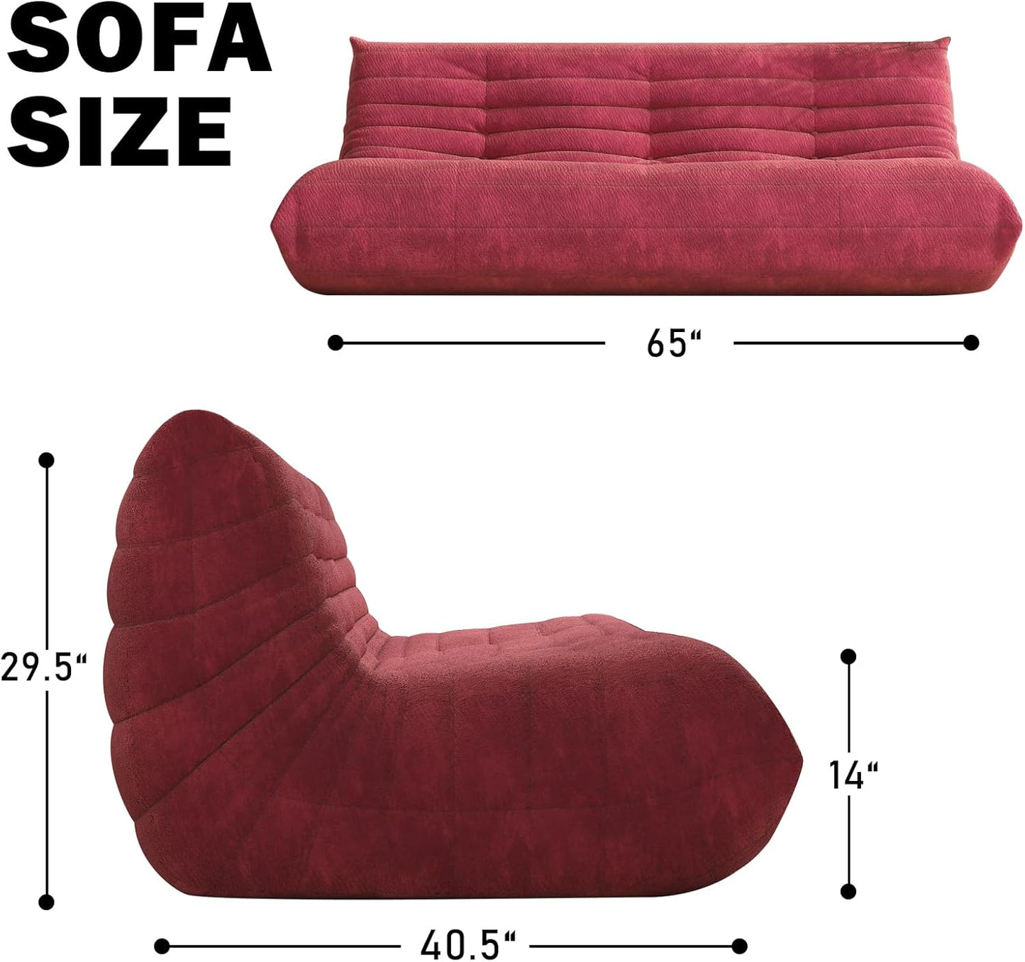 Big Bean Bag Chairs for Adults, 3 Seater Large Bean Bag Sofa, Fireside Chair Lazy Sofa Chair with