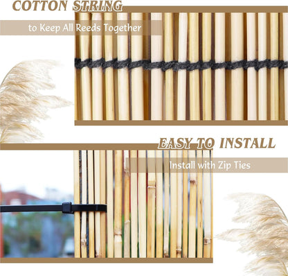 Natural Reed Fencing Rolls,6FT X 16.4FT Reed Screen Curtain Fence Covering Privacy Bamboo for