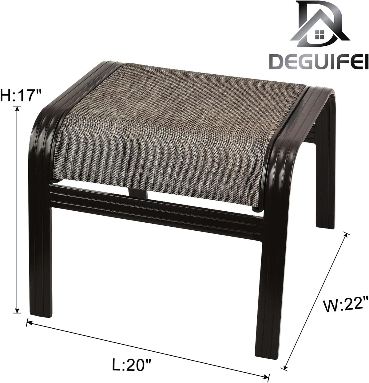 Patio Outdoor Ottoman Footstools Assembled Aluminum Footrest Side Table Small Chairs Patio Ottoman