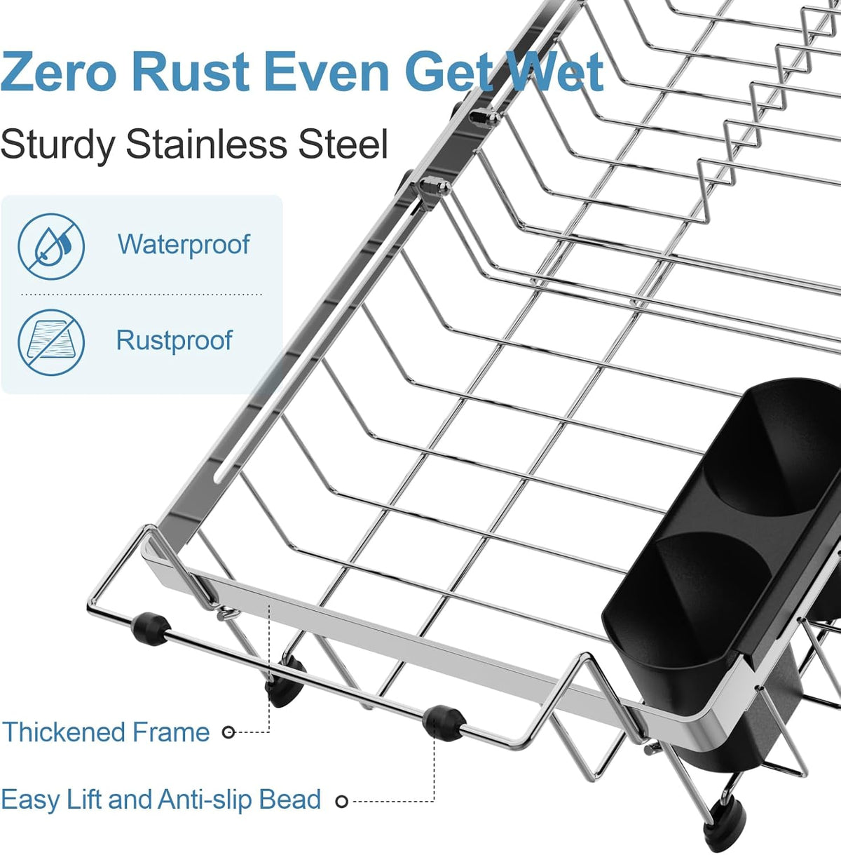 GSlife Expandable in Sink Dish Drying Rack - Capacity Adjustable Stainless Steel Over The Sink Dish