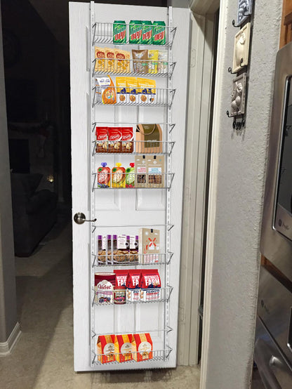Home-Complete Pantry Over The Door Spice and Jar Rack Organizer - Great Storage Space for Cabinets