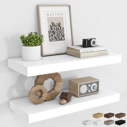 RICHFOCUS 24Inch Floating Shelves for Wall 2 Pack Shelves for Bedroom|Kitchen|Bathroom Wall Mounted