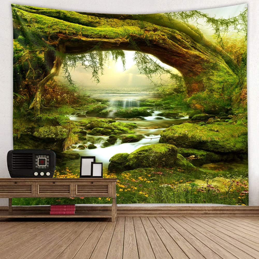 Llamazing Forest Landscape Home Decor - Living Room & Bedroom Magic Tapestry Curtain XGXL