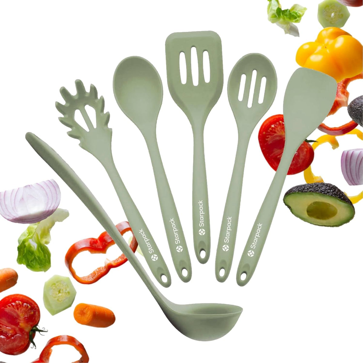 Starpack 'Like a Boss' XL Premium Silicone Cooking Utensils Set (6 Pcs) - Heat Resistant Kitchen