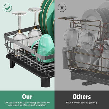 MOUKABAL Dish Drying Rack, Dish Rack, Large Dish Racks for Kitchen Counter, Drying Rack Kitchen