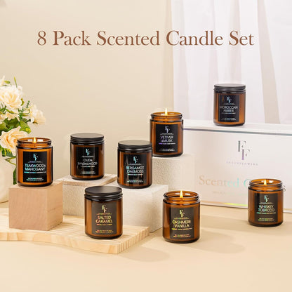 Scented Candles Set, Soy Wax Candles 8 Pack 56 Oz Aromatherapy Candles Gift Set for Women Men