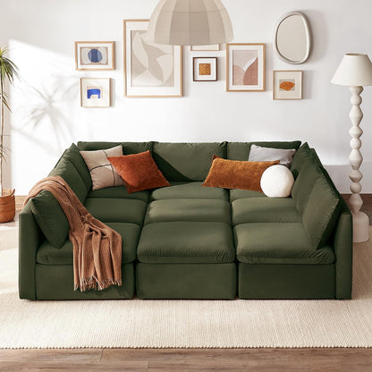 mopio Oversized Modular Sectional Sofa with Fully Removable Covers and Storage, Convertible U