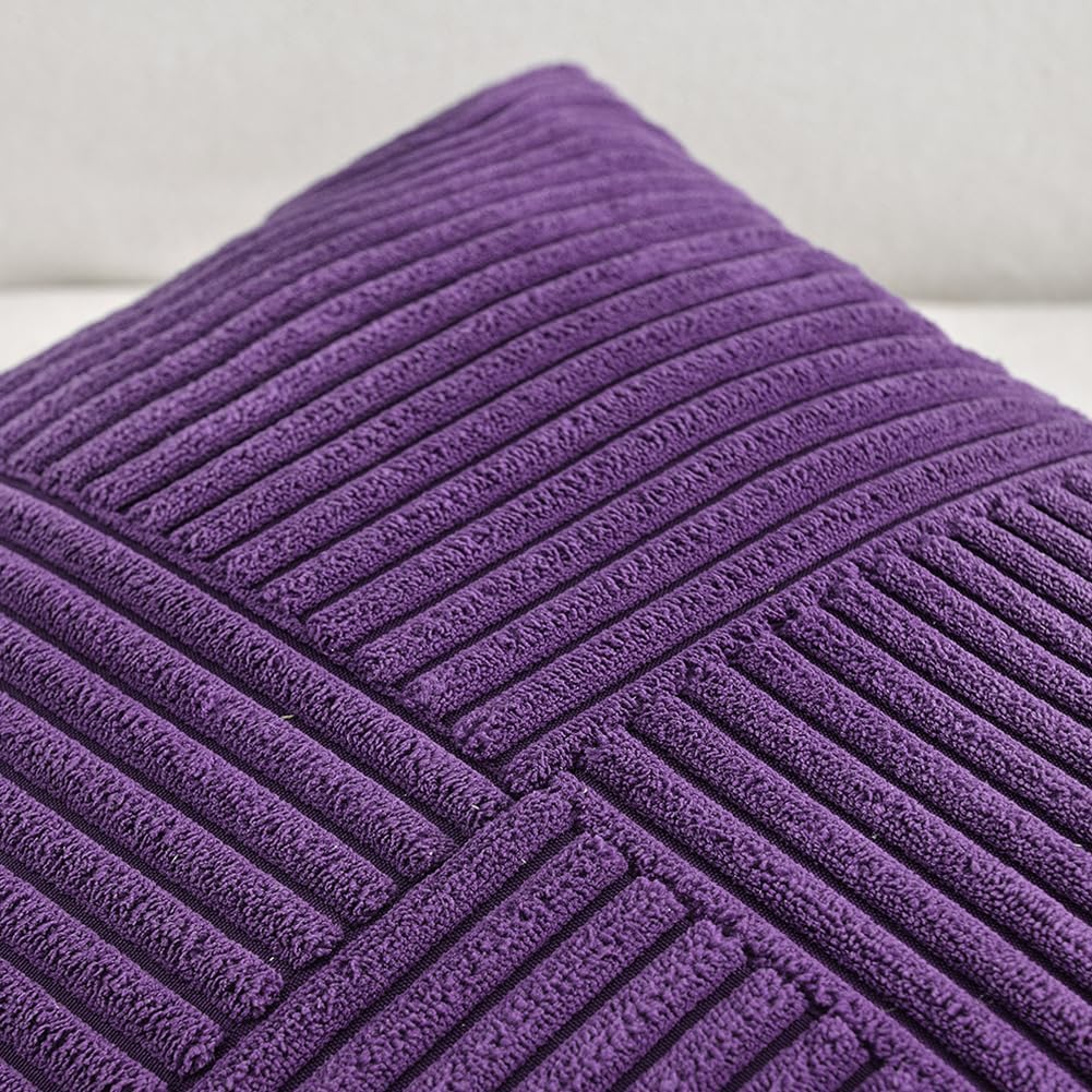 Fancy Homi 2 Packs Purple Lumbar Decorative Throw Pillow Covers 12x20 Inch for Living Room Couch