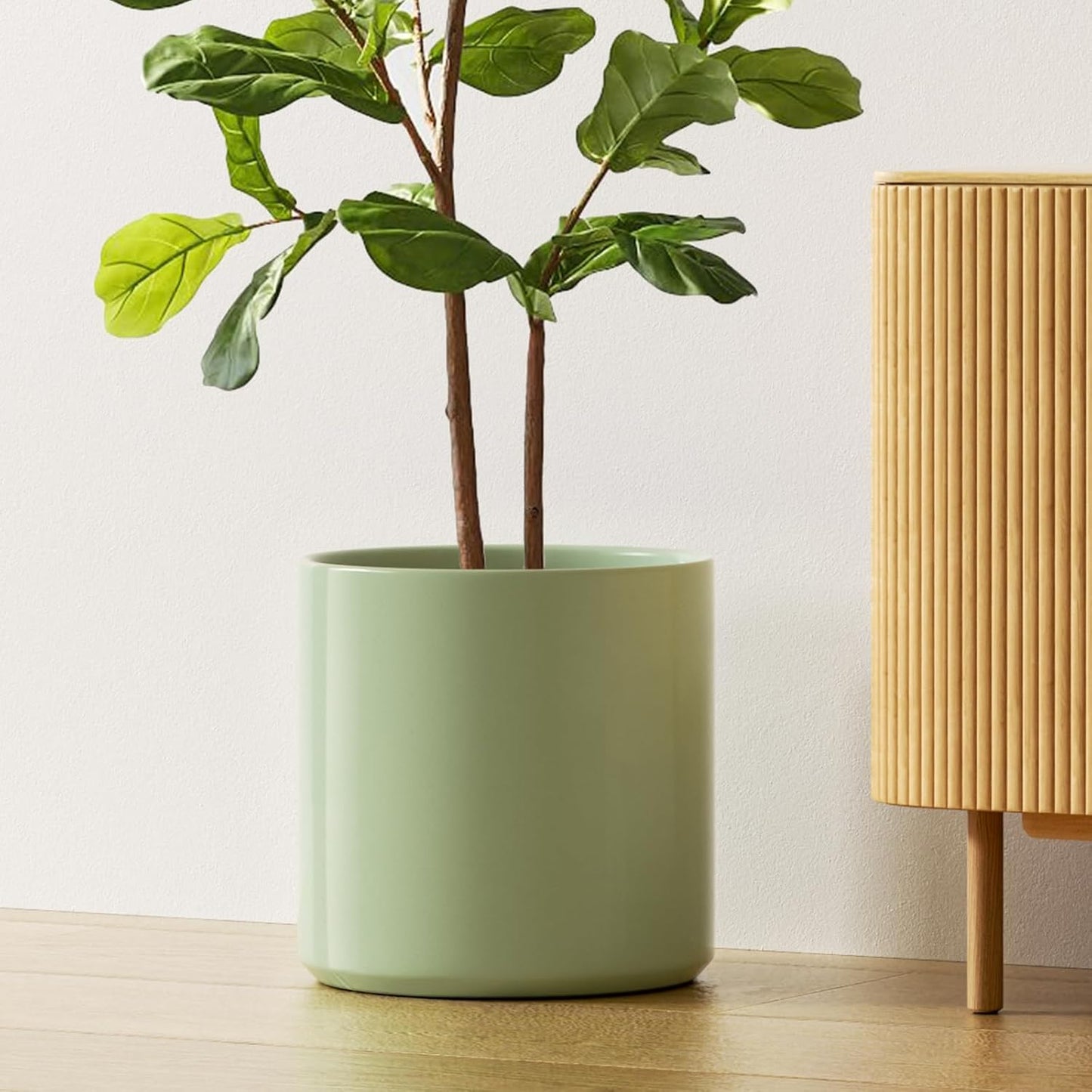 LE TAUCI 12 Inch Pots for Plants, Ceramic Large Plant Pot for Indoor Plants, Mid-Century Modern