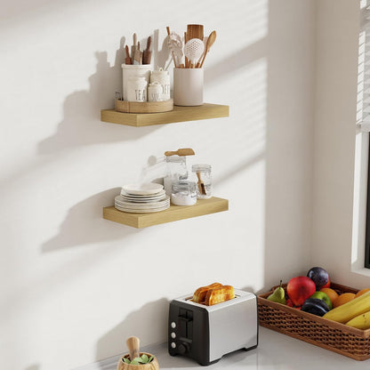 16 Inch Floating Shelves, 8 Inch Deep Floating Shelves for Wall, Hanging Shelf with Invisible