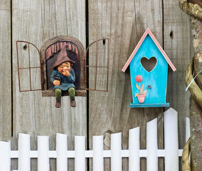 Whimsical Fairy Garden Gnome Statue, Tree Faces Decor Outdoor -5.9 Inch, Funny Garden Tree