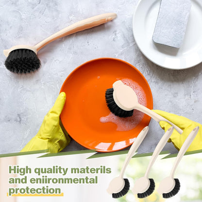 16 Pack Dish Brush with Handle Dish Scrubber Brush with Built-in Scraper Kitchen Scrub with Stiff