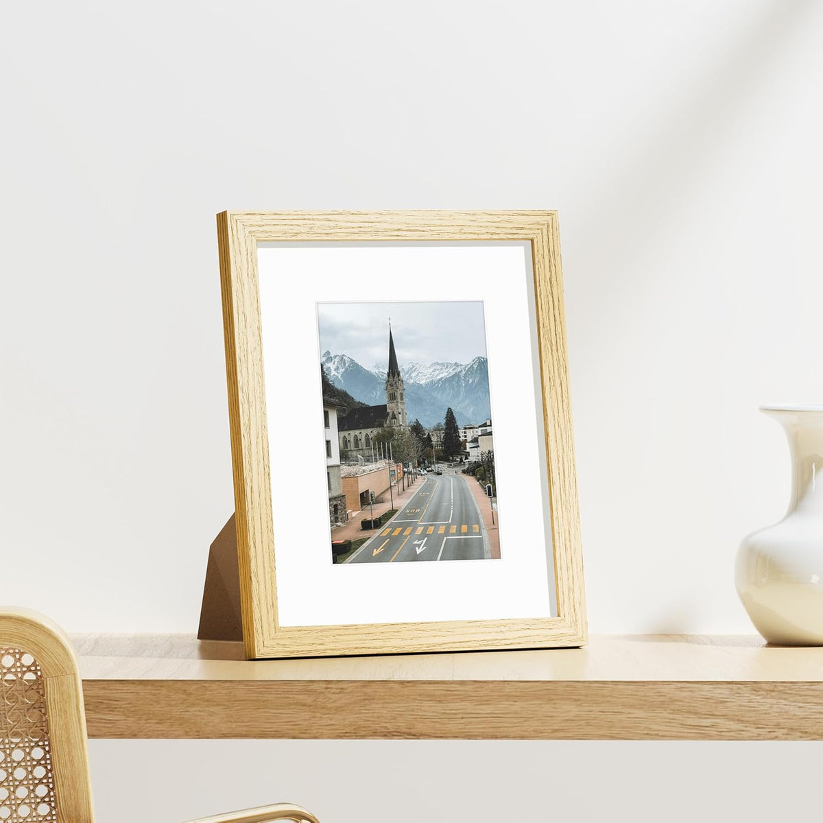 Vittanly 8x10 Picture Frames Set of 9, Shatter Resistant Plexiglass, Display 5x7 Pictures with Mat