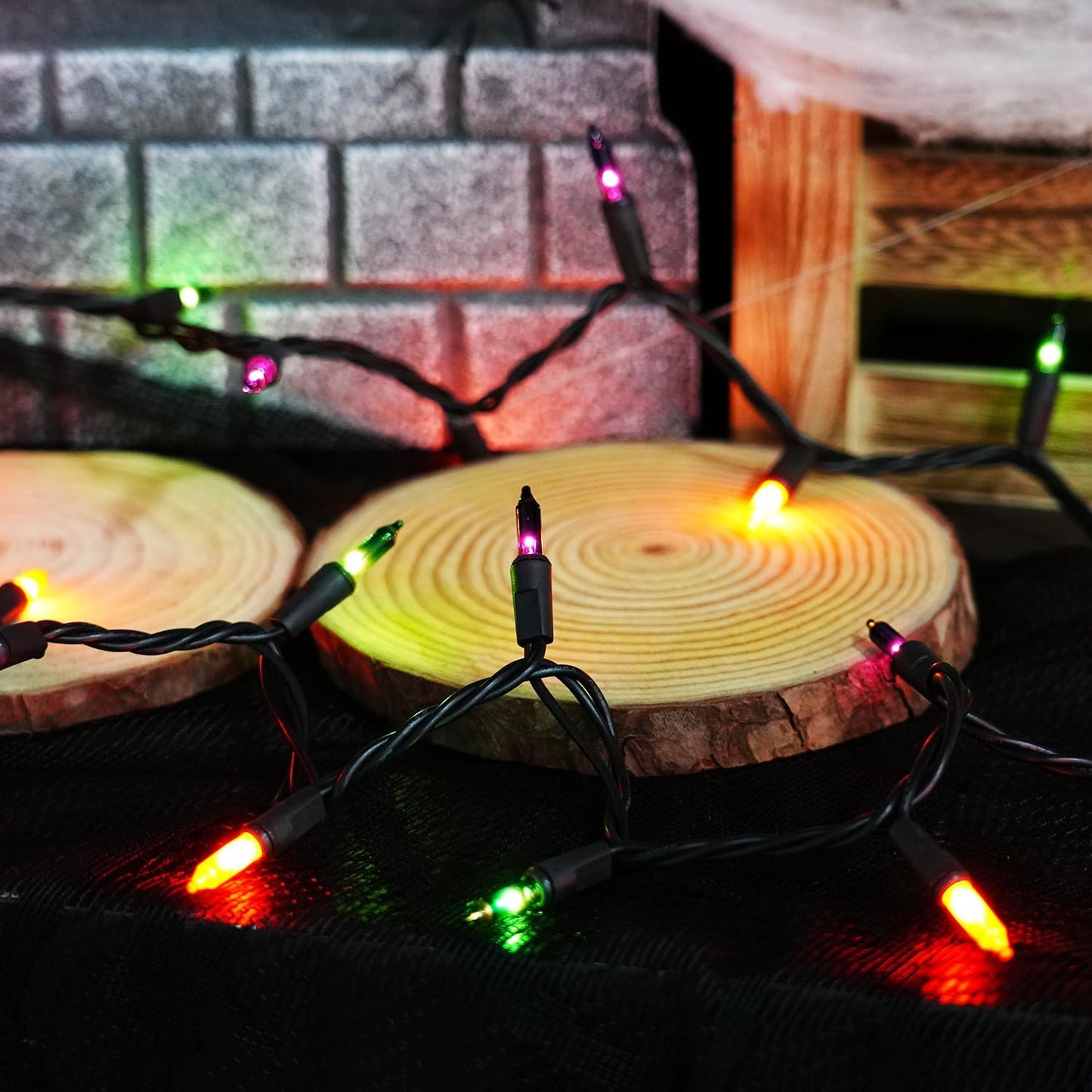 Dazzle Bright Purple Orange and Green Halloween Lights, 40FT 200 Count Mini String Lights