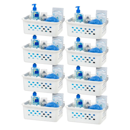 IRIS USA 8-Pack, Small Plastic Storage Basket, White