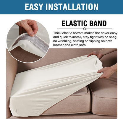 H.VERSAILTEX Velvet Stretch Couch Cushion Cover Plush Cushion Slipcover for Chair Cushion Furniture