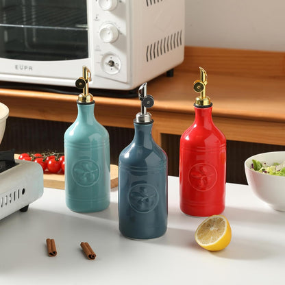 Sweejar 16 Oz Ceramic Olive Oil Dispenser Bottle, Oil Dispenser for Kitchen with Gravity Spout