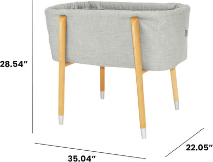Sova Portable Baby Bassinet, Mid-Century Design with Extra Deep Walls for Newborns and Babies