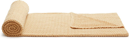 Amazon Basics Chunky Cable Knit Throw Blanket for Couch, Sofa, Bed, Lightweight Soft Cozy, Sand